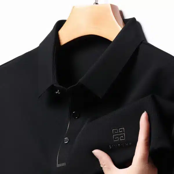 Slim Fit Blouse Collar T-shirt，Men's New Polo Shirt, Seamless Premium Luxury Cool Fabric, Business Casual Golf，POLOS - Image 11
