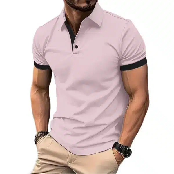Summer Short Sleeve Polo Shirt Mens Large Stritching T Shirts Lapel Business Breathable Tee Shirt Lightweight Sweatwear - Image 15