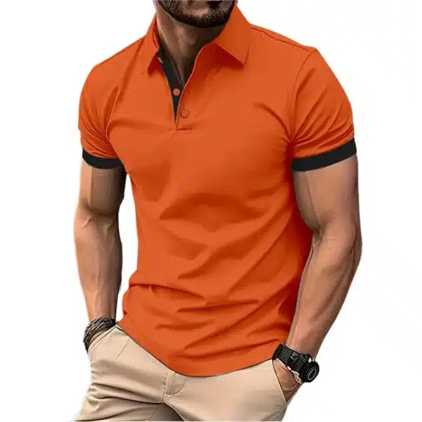 Summer Short Sleeve Polo Shirt Mens Large Stritching T Shirts Lapel Business Breathable Tee Shirt Lightweight Sweatwear - Image 13