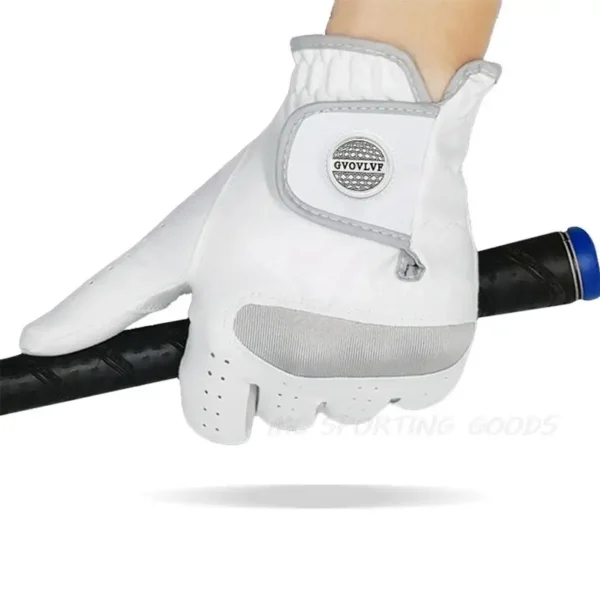 1pc Men's Golf Glove Micro Soft Fabric Breathable Golf Gloves With Magnetic  Marker Replaceable White Glove - Image 5