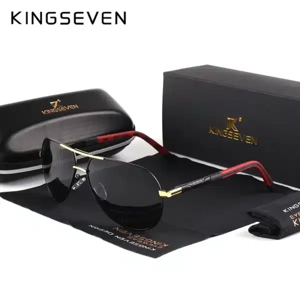 KINGSEVEN New Fashion Men’s Sunglasses High Quality Aluminum Luxury Retro Functional Glasses Women Pilot Accessory Eyewear - Image 8