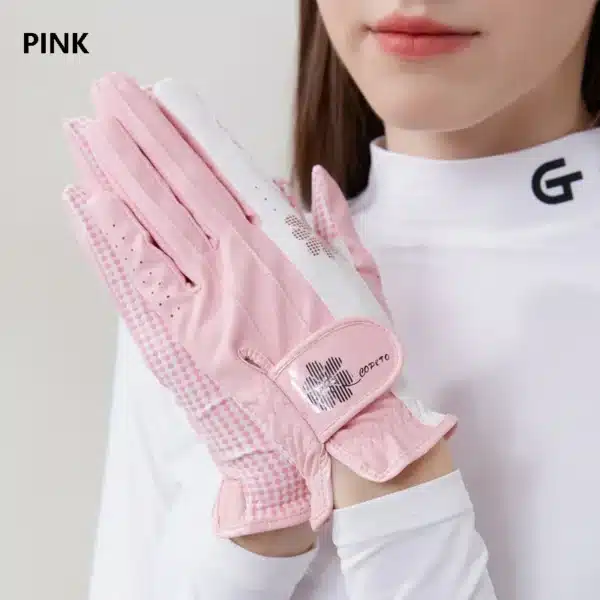 Golfist 1 Pair Ladies Left Right Hand Golf Gloves Women Anti-Slip Granules Golf Mittens Korean Style Breathable Elegant Gloves - Image 7