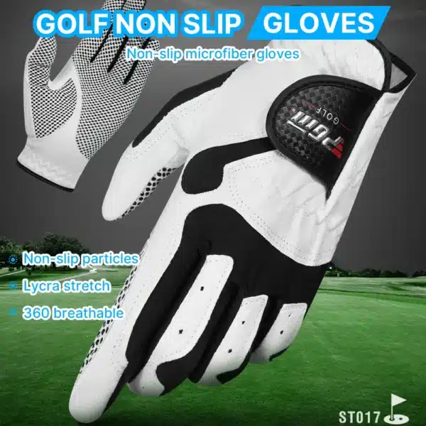 PGM Breathable Fabric Golf Gloves for Men, Antislip Granulated, Abrasion Resistant Sports, Microfibre Left and Right Hand Glove - Image 5