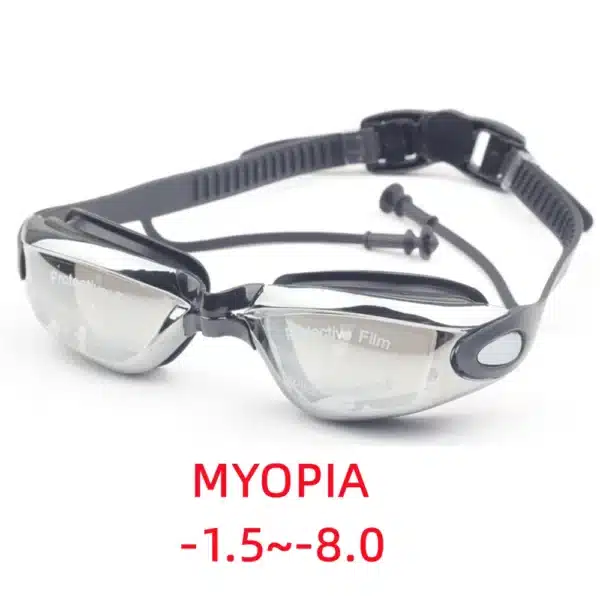 Adult Myopia Swimming Goggles Earplug Professional Pool Glasses Anti Fog Men Women Optical Waterproof Eyewear  Diopter