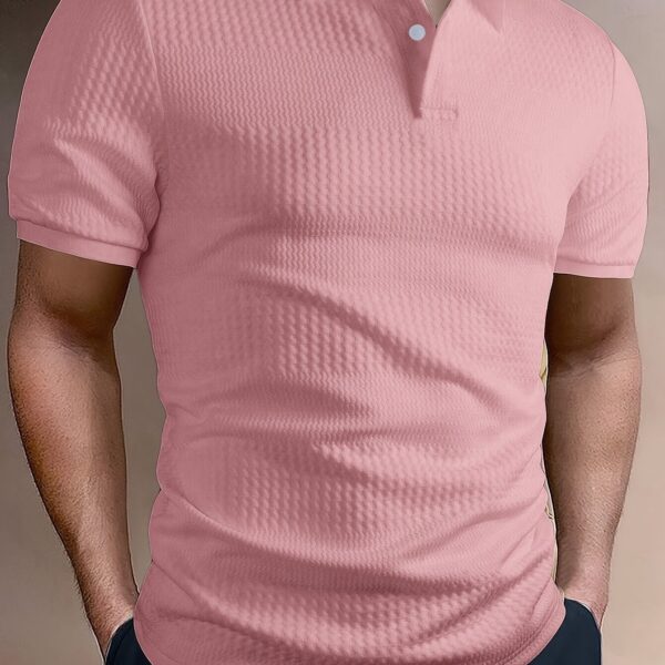 Men's Solid Short Sleeve Golf T-shirt For Summer Outdoor Business - Image 14