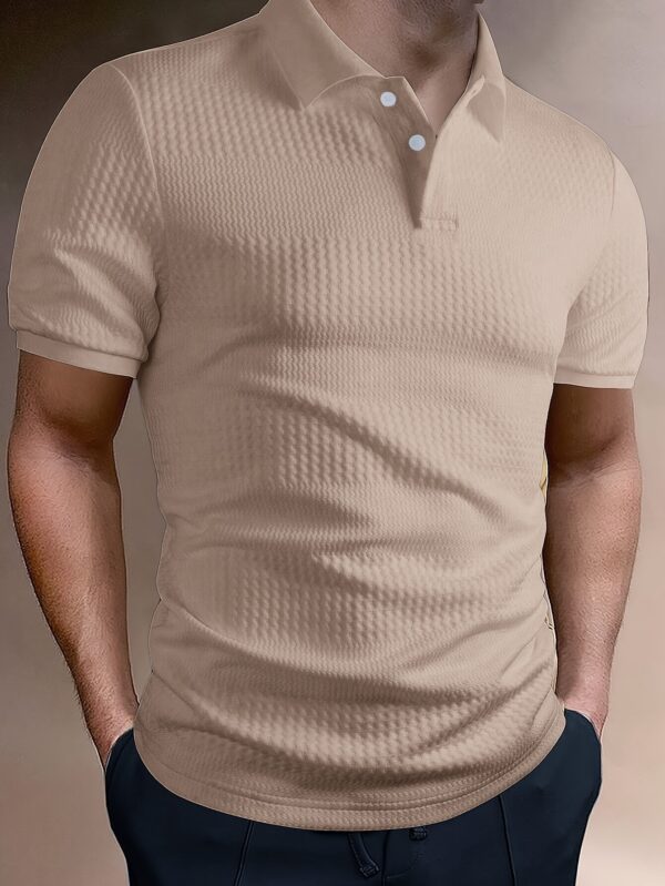 Men's Solid Short Sleeve Golf T-shirt For Summer Outdoor Business - Image 3