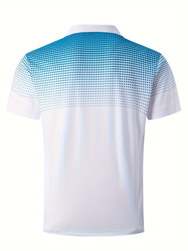 Men's Summer Casual Short Sleeve Shirt With Buttons And Collar, Orange Mesh Print, Sports Style Top For Golf/Tennis/Office - Image 7